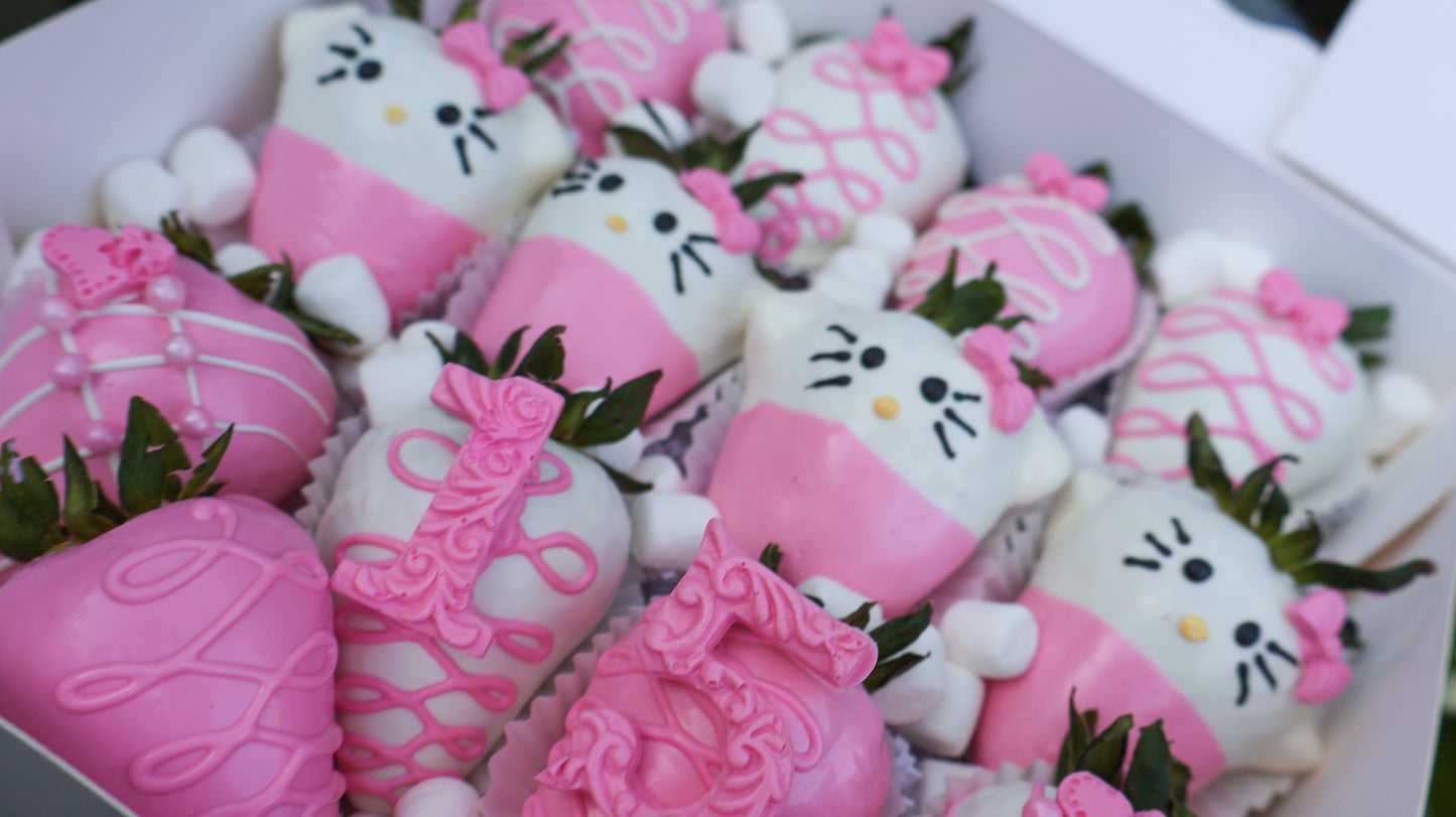 Hello Kitty Theme Chocolate Dipped Strawberries