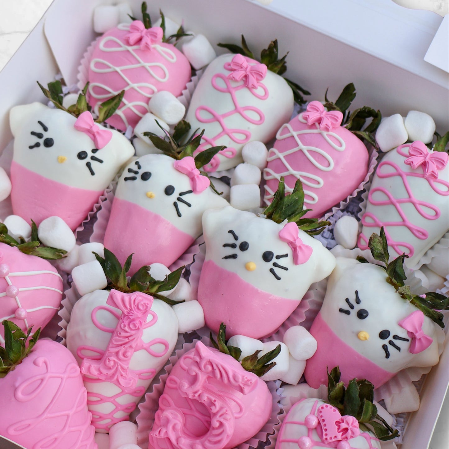 Hello Kitty Theme Chocolate Dipped Strawberries